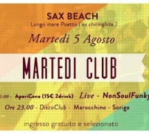 <!--:it-->MARTEDI CLUB – SAX BEACH – QUARTU S.ELENA- MARTEDI 5 AGOSTO 2014<!--:--><!--:en-->TUESDAY CLUB – SAX BEACH – QUARTU S.ELENA – TUESDAY AUGUST 5,2014<!--:-->