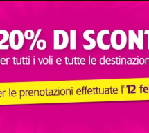 20% SCONTO SUI VOLI WIZZAIR – SOLO PER OGGI,GIOVEDI 12 FEBBRAIO 2015