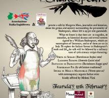 EXPLORING THE ITALIAN ROOTS OF SHAKESPEARE- MANAMANA’- CAGLIARI-GIOVEDI 12 FEBBRAIO 2015