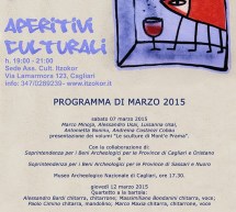 APERITIVI CULTURALI – ASSOCIAZIONE ITZOKOR – CAGLIARI  -GIOVEDI 26 MARZO 2015