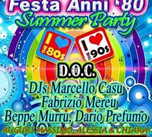 FESTA ANNI 80 SUMMER PARTY – WACKOS – GIARDINI DI AMELIA – PULA – VENERDI 12 GIUGNO 2015