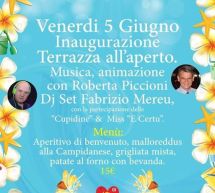 INAUGURAZIONE TERRAZZA ALL’APERTO – AL POETTO – CAGLIARI – VENERDI 5 GIUGNO 2015