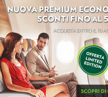 ALITALIA LANCIA LA NUOVA PREMIUM ECONOMY – SCONTI FINO AL 50% – FINO AL 10 AGOSTO 2015