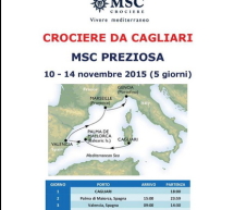 CROCIERA CON MSC PREZIOSA IN PARTENZA DA CAGLIARI -10-14 NOVEMBRE 2015