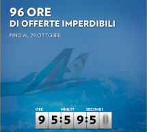 96 ORE DI OFFERTE IMPERDIBILI CON ALITALIA – FINO AL 29 OTTOBRE 2015