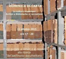 DOMENICA DI CARTA- ARCHIVIO DI STATO – CAGLIARI – DOMENICA 11 OTTOBRE 2015