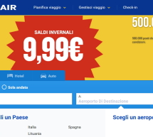 NUOVO SITO RYANAIR, 500.000 BIGLIETTI A 9,99 €