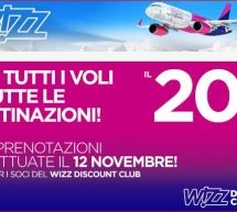 20% SCONTO SU TUTTI I VOLI CON WIZZAIR