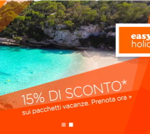 15% SCONTO SUI PACCHETTI VACANZA EASYJET HOLIDAYS – FINO A MERCOLEDI 13 GENNAIO 2016