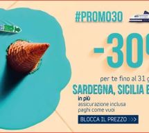 SCONTO 30% PER VIAGGIARE VERSO SARDEGNA,SICILIA E SPAGNA