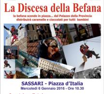 LA DISCESA DELLA BEFANA – SASSARI – MERCOLEDI 6 GENNAIO 2016