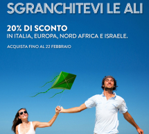 20% SCONTO IN ITALIA,EUROPA,NORD AFRICA E ISRAELE CON ALITALIA