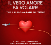 A SAN VALENTINO CON ALITALIA VINCI IL GIRO DEL MONDO E IL 20% SCONTO SUBITO