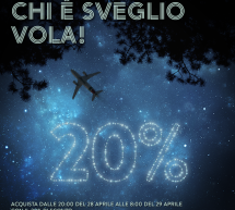 CHI E’ SVEGLIO VOLA! – 20% SCONTO ALITALIA – SOLO GIOVEDI 28 APRILE 2016