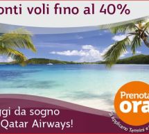 40% SCONTO SU TUTTI I VOLI QATAR AIRWAYS