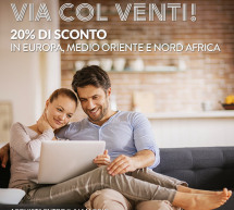 VIA COL VENTI! – 20% SCONTO ALITALIA IN EUROPA,MEDIO ORIENTE E NORD AFRICA