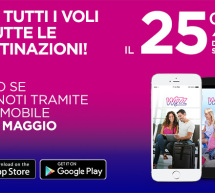 25% SCONTO PER TUTTI I VOLI CON L’APP DI WIZZAIR