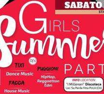 GIRLS SUMMER PARTY – I MILLENARI – PULA – SABATO 20 AGOSTO 2016