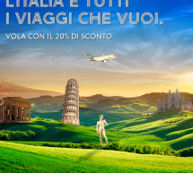 20% SCONTO PER I VOLI IN ITALIA CON ALITALIA – FINO AL 26 SETTEMBRE 2016