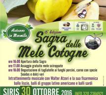 SAGRA DELLE MELE COTOGNE -SIRIS -DOMENICA 30 OTTOBRE 2016