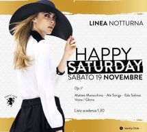 HAPPY SATURDAY – LINEA NOTTURNA – CAGLIARI – SABATO 19 NOVEMBRE 2016