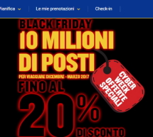 CYBER WEEK RYANAIR: 10 MILIONI DI POSTI COL 20% SCONTO