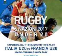 RUGBY 6 NAZIONI 2017 – ITALIA-FRANCIA – CAPOTERRA – VENERDI 10 MARZO 2017