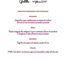 MENU DI SAN VALENTINO 2017- GINTILLA – CAGLIARI – MARTEDI 14 FEBBRAIO 2017