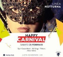 HAPPY CARNIVAL – LINEA NOTTURNA – CAGLIARI – SABATO 25 FEBBRAIO 2017