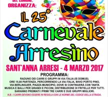 25° CARNEVALE ARRESINO – SANT’ANNA ARRESI – SABATO 4 MARZO 2017