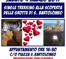 SINGLE TREKKING ALLA SCOPERTA DELLE GROTTE DI SAN BARTOLOMEO – CAGLIARI – SABATO 4 MARZO 2017