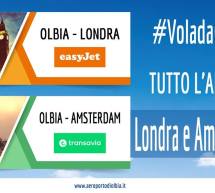 I VOLI PER LONDRA E AMSTERDAM DA OLBIA DIVENTANO ANNUALI