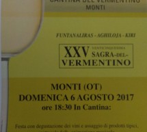 SAGRA DEL VERMENTINO – MONTI – DOMENICA 6 AGOSTO 2017