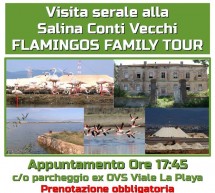 VISITA SERALE ALLA SALINA CONTI VECCHI E FLAMINGOS FAMILY TOUR – CAGLIARI – VENERDI 28 LUGLIO 2017