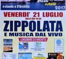 ZIPPOLATA e MUSICA DAL VIVO – S’ARCHITTU – CUGLIERI – VENERDI 21 LUGLIO 2017