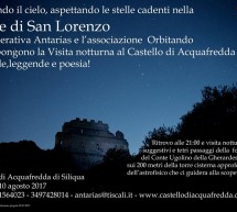 LA NOTTE DI SAN LORENZO AL CASTELLO DI ACQUAFREDDA – GIOVEDI 10 AGOSTO 2017