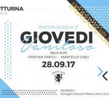 GIOVEDI VANITOSO – LINEA NOTTURNA – CAGLIARI – GIOVEDI 28 SETTEMBRE 2017