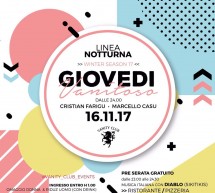 GIOVEDI VANITOSO – LINEA NOTTURNA – CAGLIARI – GIOVEDI 16 NOVEMBRE 2017