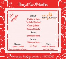 MENU DI SAN VALENTINO AL RISTORANTE LIDO MEDITERRANEO – QUARTU SANT’ELENA – MERCOLEDI 14 FEBBRAIO 2018