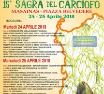 15° SAGRA DEL CARCIOFO – MASAINAS – 24-25 APRILE 2018