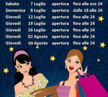 SHOPPING SOTTO LE STELLE A CAGLIARI- 7-8-12-19-26 LUGLIO; 2-9 AGOSTO 2018