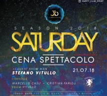 SATURDAY – CENA SPETTACOLO – JINNY BEACH – QUARTU SANT’ELENA-  SABATO 21 LUGLIO 2018