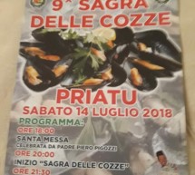 SAGRA DELLE COZZE- PRIATU – SABATO 14 LUGLIO 2018