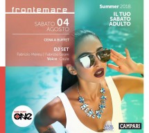 IL TUO SABATO ADULTO – FRONTEMARE – QUARTU SANT’ELENA – SABATO 4 AGOSTO 2018