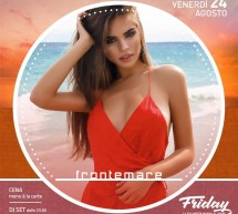 FRIDAY, LA TUA NOTTE IN RIVA AL MARE – FRONTEMARE – QUARTU SANT’ELENA- VENERDI 24 AGOSTO 2018