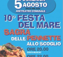 FESTA DEL MARE E SAGRA DELLE PENNETTE ALLO SCOGLIO – AGLIENTU – DOMENICA 5 AGOSTO 2018