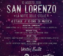 SAN LORENZO, LA NOTTE DELLE STELLE – MARTINI BEACH – SANTA GIUSTA- VENERDI 10 AGOSTO 2018