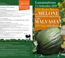 MOSTRA MERCATO DEL MELONE COLTIVATO IN ASCIUTTO E DELLA MALVASIA e SAGRA DELLA PECORA- LUNAMATRONA- 1-2 SETTEMBRE 2018