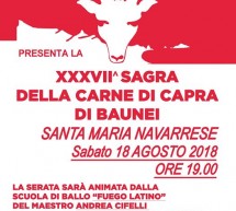 SAGRA DELLA CARNE DI CAPRA DI BAUNEI – SANTA MARIA NAVARRESE-  SABATO 18 AGOSTO 2018