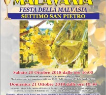 MALAVAXIA – FESTIVAL DELLA MALVASIA – SETTIMO SAN PIETRO – 20-21 OTTOBRE 2018